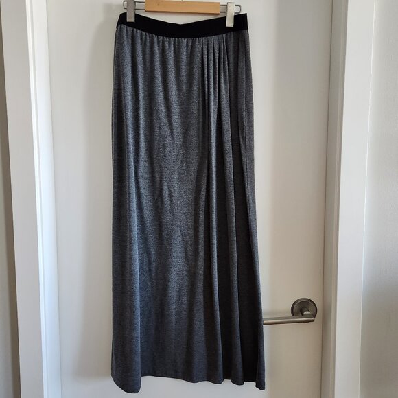 RW&CO. Gray Maxi Skirt with Slit - Picture 1 of 4